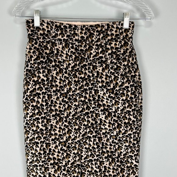 Rebecca Taylor Leopard Print Velvet High Waist Skinny Ankle Pants size 2 - Picture 3 of 12